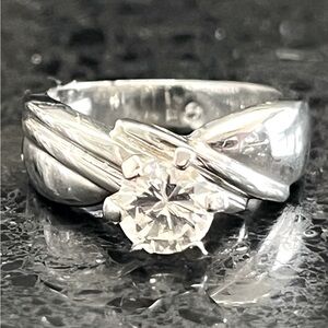 1/2ct Solitaire Cz Tiffany set diamond Silver Engagement Wedding band Ring